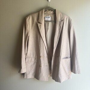 Old Navy Double-Breasted Linen-Blend Blazer